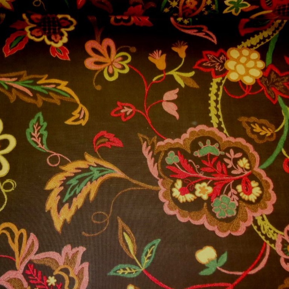 French Floral Brown Multi Fabric